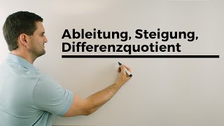 Ableitung Steigung Differenzenquotient Differentialquotient SekantensteigungTangentensteigung [upl. by Harriott299]