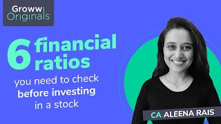 Stock Market for Beginners Must know Financial Ratios Before Investing in a Stock  CA Aleena Rais [upl. by Liddle820]