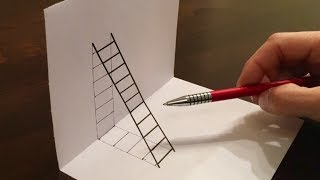 Eine 3D Leiter zeichnen  Illusion [upl. by Emlynne]